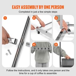 SucceBuy Garden Tool Organizer Yard Tool Tower Rack 10 Slots with Hook & Wheels Broom Storage for Garage Outdoor Organization