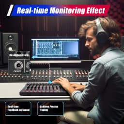 7/8-Channel Professioneller Mixer, Soundboard Konsole with Bluetooth USB PC Recording Input XLR Microphone Jack