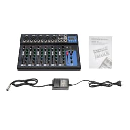 7/8-Channel Professioneller Mixer, Soundboard Konsole with Bluetooth USB PC Recording Input XLR Microphone Jack