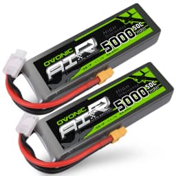 OVONIC 3S LipoBattery 50C 5000mAh 11.1V RC with XT60 Plug for RC Car Boat Truck Aeroplane Quadcopter One Additional TRX Plug (2P