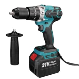 Drillpro 21V 13MM Brushless Electric Impact Drill 20+3 Torque Screwdriver Hammer Drill Power Tools With 2 Battery