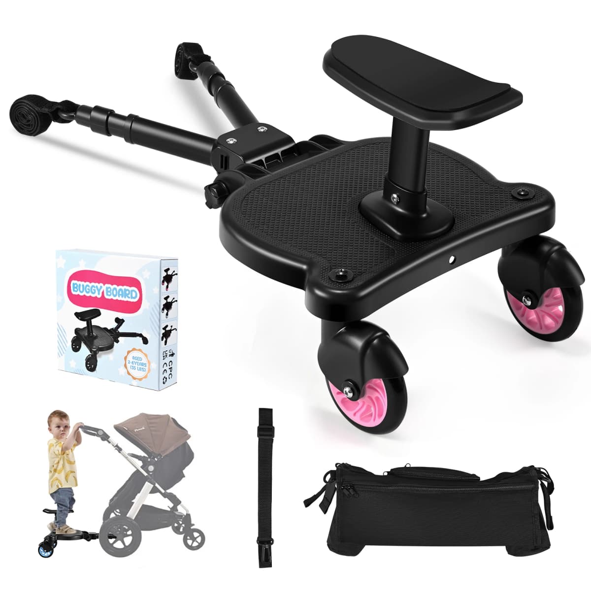 Upgrade Your Stroll With A 2-in-1 Sit And Stand Stroller Board For Second Baby - Compatible With Most Baby Strollers