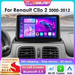 2Din Android13 Car Radio For Renault Clio 2 2000 - 2012 Car Multimedia GPS Carplay Intelligent Screen 2din autoradio 360Camera