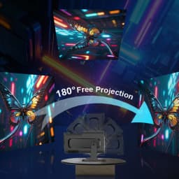 HY320 Mini Newly Native 720P Android 11 4K Projector 300ANSI Wifi6 BT5.0 Cinema Outdoor Portable 180° Rotable Projector