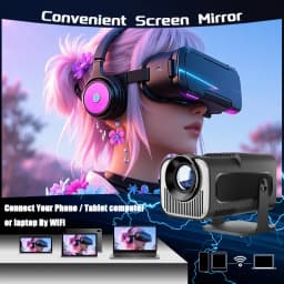 HY320 Mini Newly Native 720P Android 11 4K Projector 300ANSI Wifi6 BT5.0 Cinema Outdoor Portable 180° Rotable Projector