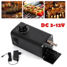 Adjustable Grill Motor 12V, 15W w/ EU Standard Plug Portable Even Heating for Perfect Grilling, Car Battery & Adapter Compatible