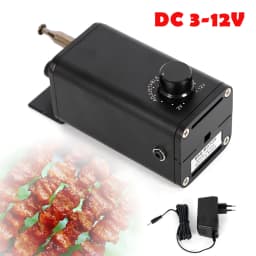 Adjustable Grill Motor 12V, 15W w/ EU Standard Plug Portable Even Heating for Perfect Grilling, Car Battery & Adapter Compatible