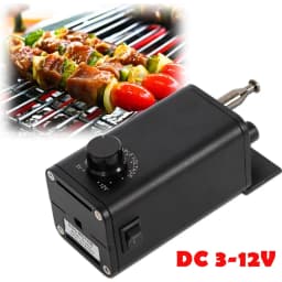 Adjustable Grill Motor 12V, 15W w/ EU Standard Plug Portable Even Heating for Perfect Grilling, Car Battery & Adapter Compatible