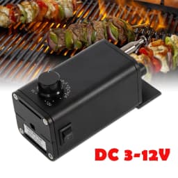 Adjustable Grill Motor 12V, 15W w/ EU Standard Plug Portable Even Heating for Perfect Grilling, Car Battery & Adapter Compatible