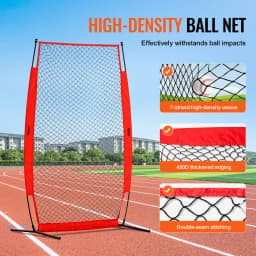 SucceBuy Baseball Screen for Batting CageBaseball & Softball Safety Screen Body Protector Portable Batting Screen Bag Red Black