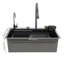 Kitchen Sink, Household Sink Set, Stainless Steel Sink Two Installation Methods for Washing and Cleaning Food, Fruits, Vegetable