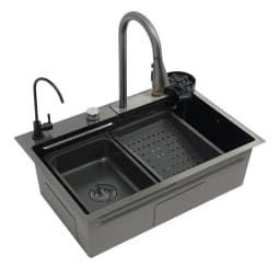 Kitchen Sink, Household Sink Set, Stainless Steel Sink Two Installation Methods for Washing and Cleaning Food, Fruits, Vegetable