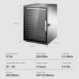 DIVEDEER 6/12 Layers Fruit dryer electric drying for vegetables food dehydrator drying for vegetables and fruit drying machine