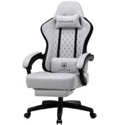 GTPLAYER Gaming Stuhl Ergonomischer Gaming Sessel Schreibtischstuhl mit Stoffoberfläche, Federsitzkissen, Verbindungsarmlehnen