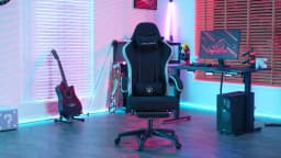 GTPLAYER Gaming Stuhl Ergonomischer Gaming Sessel Schreibtischstuhl mit Stoffoberfläche, Federsitzkissen, Verbindungsarmlehnen
