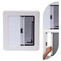 450x500MM RV Window Camper Push Window Caravan Extrapolated Ventilation Window with Integrated Sunshade Angle Adjustable 70°