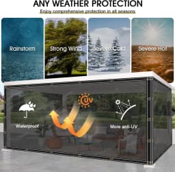 Sunshade Waterproof Tarpaulin PVC with Eyelets 400 g/m² UV Protection Tarpaulin for Gazebo Garden Balcony Privacy Protection