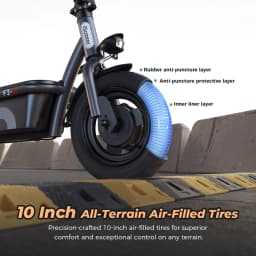 IScooter F3 E-Scooter, 13Ah Large Battery 60KM Max Range, 10'' Inflatable Road Tires, Foldable Electric Scooter with Removable Seat and Basket for Urban Travel