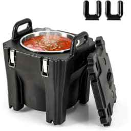 30L Cool Box Insulated Box with Wheels, Stackable Thermal Box with Stainless Steel Interior & 2 Handles, Keep Cool or Warm