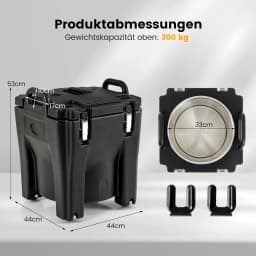 30L Cool Box Insulated Box with Wheels, Stackable Thermal Box with Stainless Steel Interior & 2 Handles, Keep Cool or Warm
