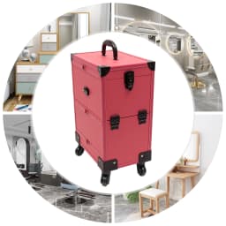 Sturdy Makeup Train Case with Retractable Trays, Large Storage Capacity, and Secure Locks – High-Quality Waterproof Materials,