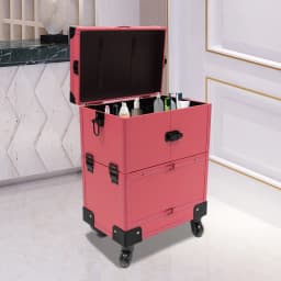 Sturdy Makeup Train Case with Retractable Trays, Large Storage Capacity, and Secure Locks – High-Quality Waterproof Materials,