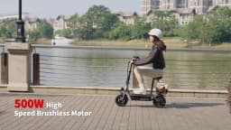 iScooter F2 10 inch Electric Scooter 7.8Ah Foldable Scooters for Adults, Maximum Range 30KM, with Seat and Basket