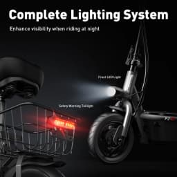 iScooter F2 10 inch Electric Scooter 7.8Ah Foldable Scooters for Adults, Maximum Range 30KM, with Seat and Basket