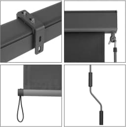 Vertical Awning, Balcony Awning with Hand Crank and Awning Cassette for Patio, Balcony, UV-Resistant Sun Protection
