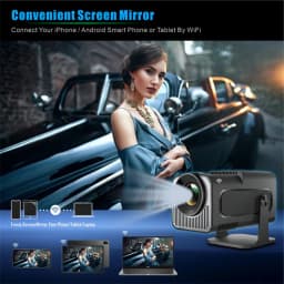 Mini Beamer HY320MINI Full HD 1080P | Android 11 | 4K decoder | WiFi6 BT5.0 | 180 ° Projection | 25dB Quiet, Black