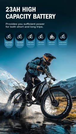 E-BYCCO EB7 PRO Electric Bicycle 3000W Dual Motor 52V23AH Hydraulic Brake Electric Bike 26*4.0 Inch Fat Tire Mountain Snow Ebike
