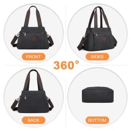 KONO Canvas Handbag for Women, Shoulder bag, Stylish WOMEN'S bag, Lightweight and Spacious, Ideal for Everyday & Travel