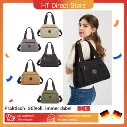 KONO Canvas Handbag for Women, Shoulder bag, Stylish WOMEN'S bag, Lightweight and Spacious, Ideal for Everyday & Travel