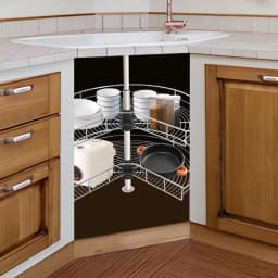 Carousel Cabinet Swivel Base, Corner Cabinet Swivel Fitting, Adjustable Kitchen Swivel Fitting 3/4 Circle 270° Corner Design