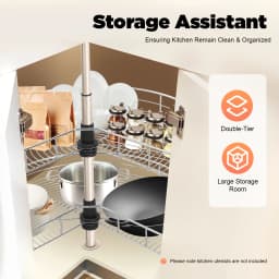 Carousel Cabinet Swivel Base, Corner Cabinet Swivel Fitting, Adjustable Kitchen Swivel Fitting 3/4 Circle 270° Corner Design