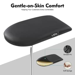 Adjustable Tattoo Armrest Stand 65-100cm - 0-100° Rotatable PU Cushion, Stainless Steel Arm Support Pillow, Ergonomic Hand Rest
