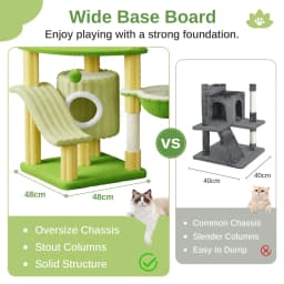 Oak & Tea Cat Tree 162cm Green scratching post Tipping Protection Climbing Sent Large Platform Cave Recumbent & Toys