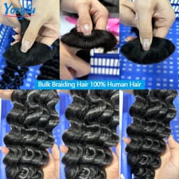 Deep Wave Bulk Human Hair For Braiding 50G 100G Deep Wave Bulk Braiding 100% Human Hair No Weft For Braiding Wet And Wave Braiding Hair