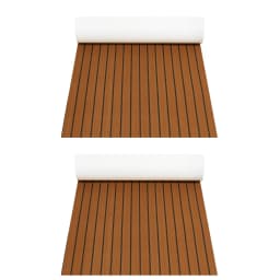 240cm×90cm EVA Foam Teak Floor Mat for Boat Deck RV Yacht Self-Adhesive Water-proof Non-slip Cuttable Upgrade Not Easy to Deform