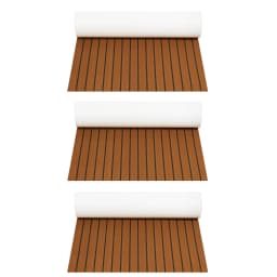 240cm×90cm EVA Foam Teak Floor Mat for Boat Deck RV Yacht Self-Adhesive Water-proof Non-slip Cuttable Upgrade Not Easy to Deform