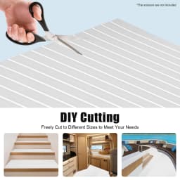 240cm×90cm EVA Foam Teak Floor Mat for Boat Deck RV Yacht Self-Adhesive Water-proof Non-slip Cuttable Upgrade Not Easy to Deform
