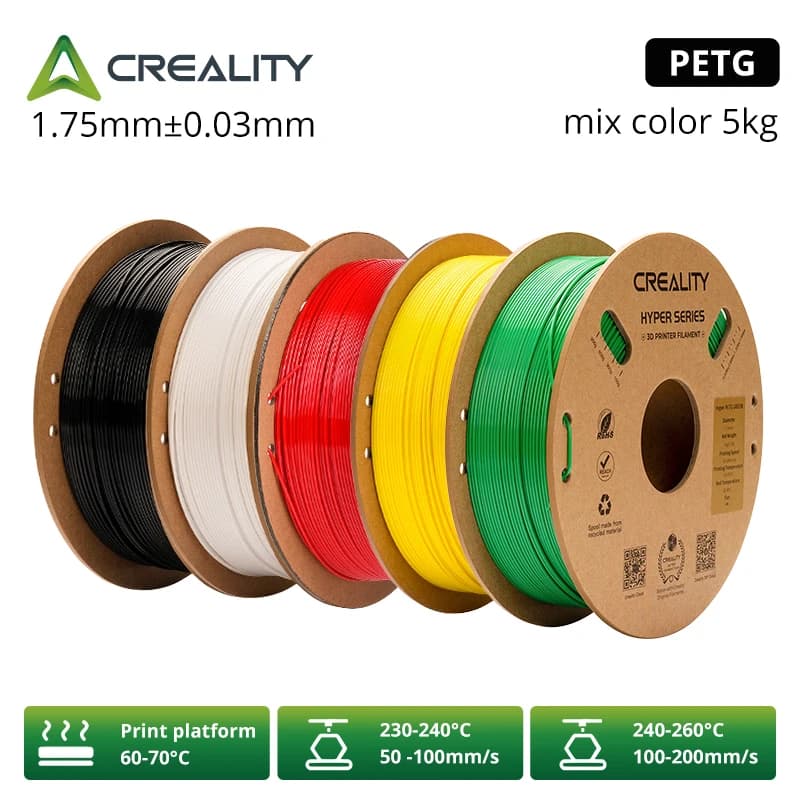 Creality 3D Hyper Filament PETG Diameter 1.75mm 1kg/roll,divided into 2/5/10 rolls 3D Printer Filament for 3D Printer