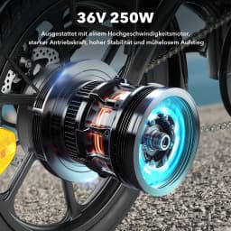 isinwheel U3 16" Foldable Electric Bike Adults, 250W Electric Bicycle, Front Fork Suspension, 19 MPH UP to 45 Miles Folding Ebik