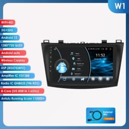 Hizpo 2Din 9inch Android14 Car Radio for Mazda 3 2010 - 2013 Multimedia RDS DSP GPS Navigation Auto BT 4G CarPlay 360CAM UI7862