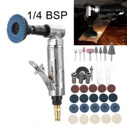 Compressed Air Angle Grinder 90° Rod Polisher Grinder 1/4 Inch Micro Air Die Grinder Kit With Sanding Discs