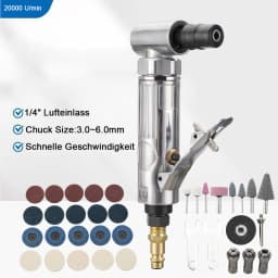 Compressed Air Angle Grinder 90° Rod Polisher Grinder 1/4 Inch Micro Air Die Grinder Kit With Sanding Discs