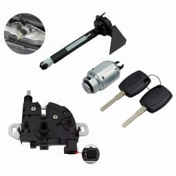Car Front Bonnet Hood Release Lock Cylinder Assembled Repair Kit Set Latch With 2 Same Keys For Ford Focus C-MAX 3M5116700BC
