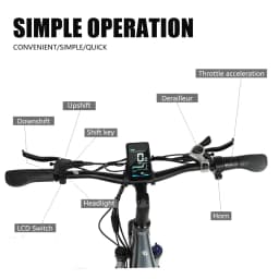 CMACEWHEEL L26 Electric Bike 26" Ebike 48V 17Ah Adults Men Women Electric Mountain Bike, 7 Speed, Torque 70 N·m, Stock EU