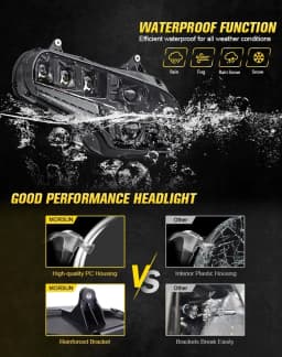 For Honda GoldWing GL1800 2001-17 E24 Motorcycle LED Front Headlight Assembly Accessories Driving Light DRL High Low Beam