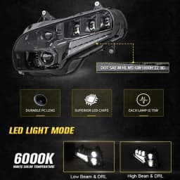 For Honda GoldWing GL1800 2001-17 E24 Motorcycle LED Front Headlight Assembly Accessories Driving Light DRL High Low Beam